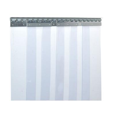 PVC-Streifenvorhang, Lamellen 200 x 2 mm transparent, Höhe 2,50 m, Breite 0,90 m (0,70 m), verzinkt