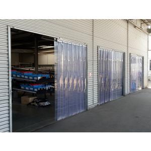PVC-Streifenvorhang, Lamellen 300 x 3 mm transparent, Höhe 2,25 m, Breite 4,00 m (3,30 m), verzinkt