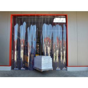 PVC-Streifenvorhang, Lamellen 300 x 3 mm transparent, Höhe 2,75 m, Breite 5,00 m (4,10 m), verzinkt